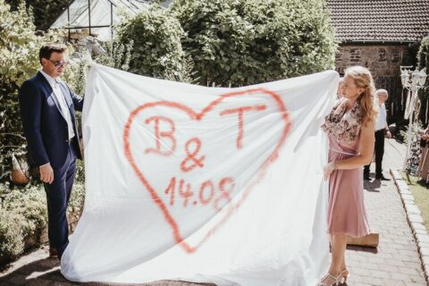bettlaken herz hochzeitspiel